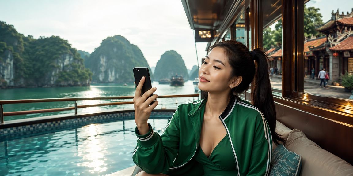 Người dùng Hà Nội xem thông tin bóng đá trên điện thoại trước khi chọn danh mục